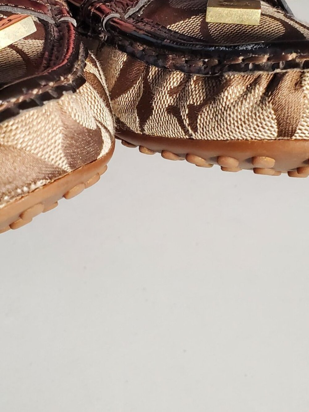 Coach FRIDA Slip on Loafers 8.5 Signature Monogram Logo Brown - shipping incl - Picture 15 of 16